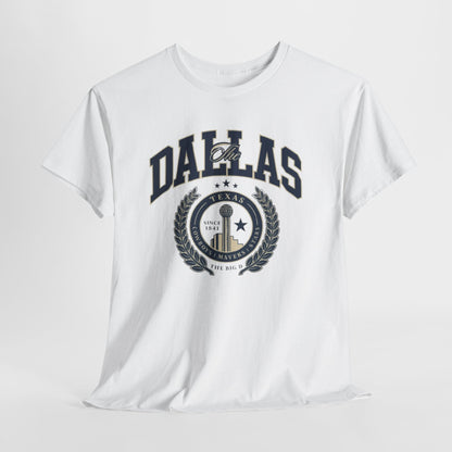 Dallas Heritage Unisex Heavy Cotton Tee, Dallas T-Shirt, Casual Wear, Souvenir Shirt, Vintage Tee, Gift for Texas Lovers