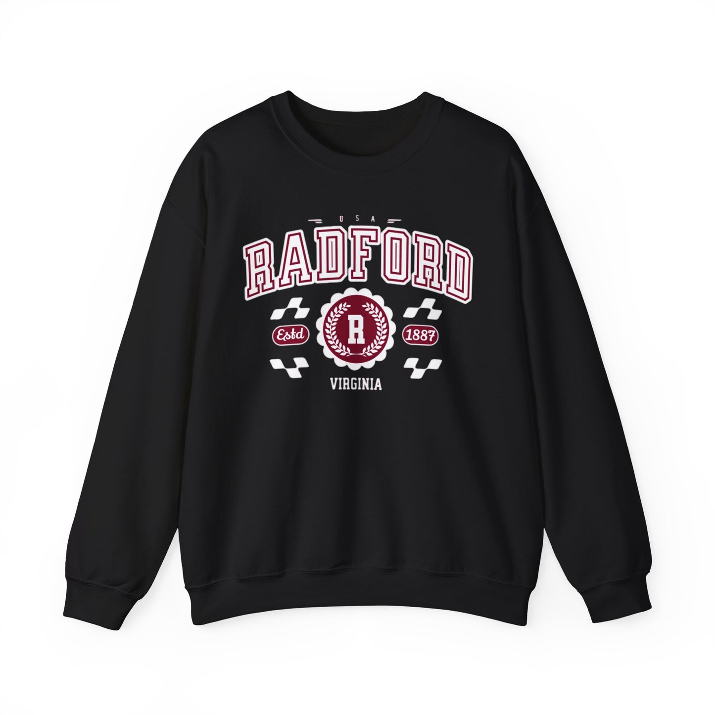 Vintage Radford Virginia VA Vintage Athletic Sports Design varsity pullover sweater  Crewneck Sweatshirt