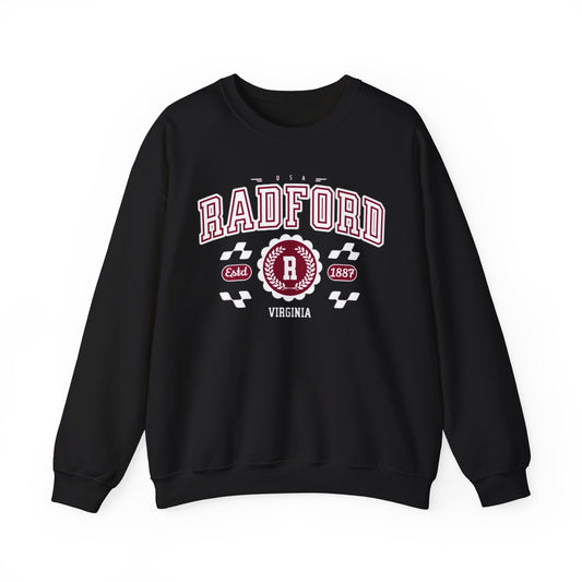 Vintage Radford Virginia VA Vintage Athletic Sports Design varsity pullover sweater  Crewneck Sweatshirt