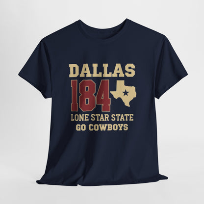Dallas Cowboys Heavy Cotton Tee, Unisex T-Shirt, Sports Fan Shirt, Texas Gift, Lone Star State Apparel, Team Spirit Wear