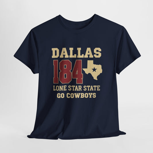 Dallas Cowboys Heavy Cotton Tee, Unisex T-Shirt, Sports Fan Shirt, Texas Gift, Lone Star State Apparel, Team Spirit Wear