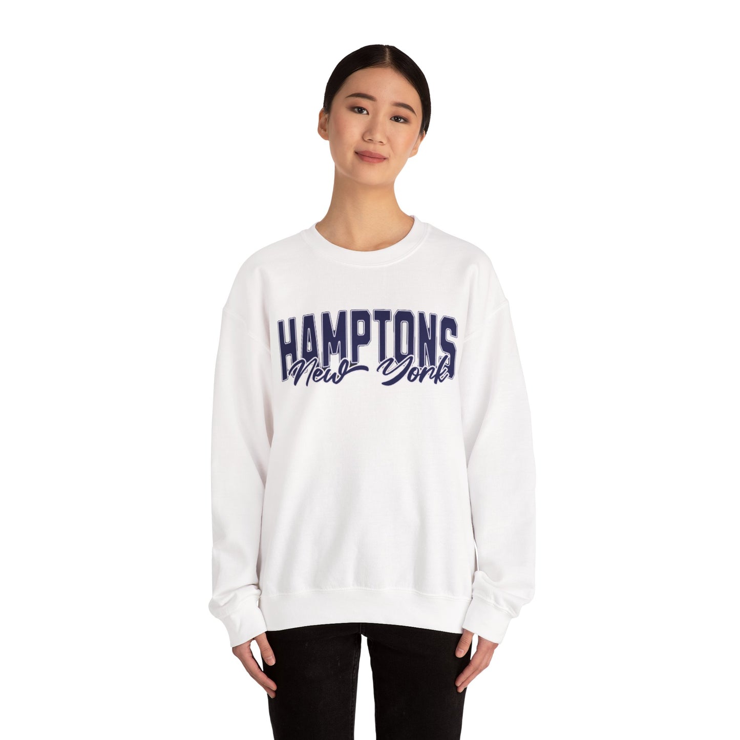 The Hamptons Sweatshirt - Long Island New York Pullover, Faded Vintage Aesthetic Varsity Design