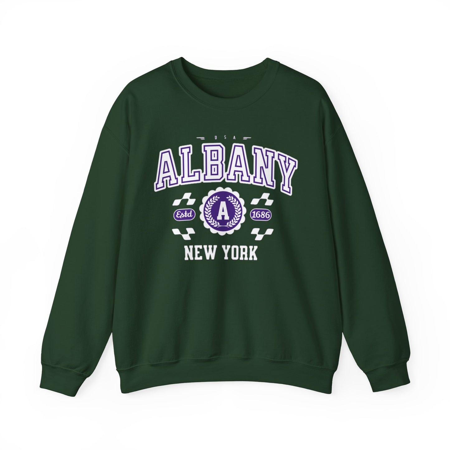 Vintage Albany New York Athletic Sports Design Crewneck Sweatshirt