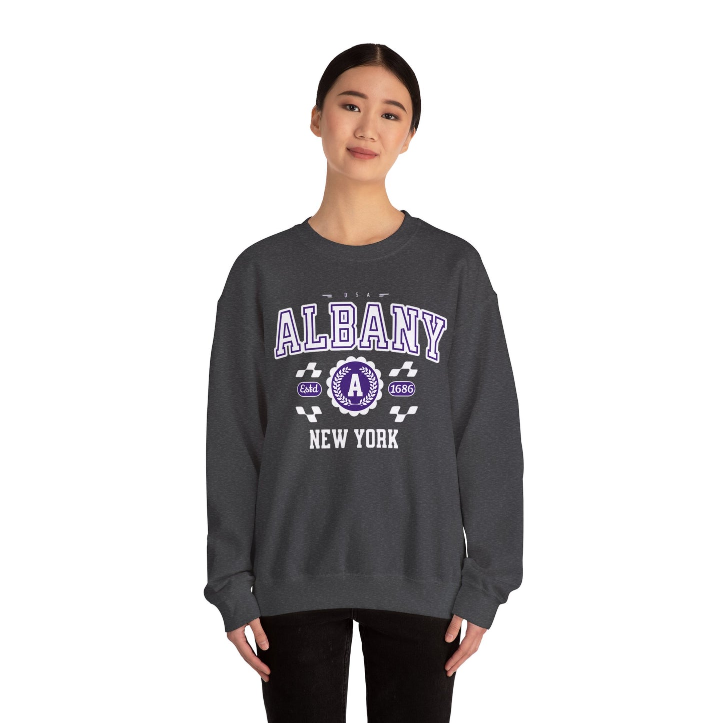 Vintage Albany New York Athletic Sports Design Crewneck Sweatshirt