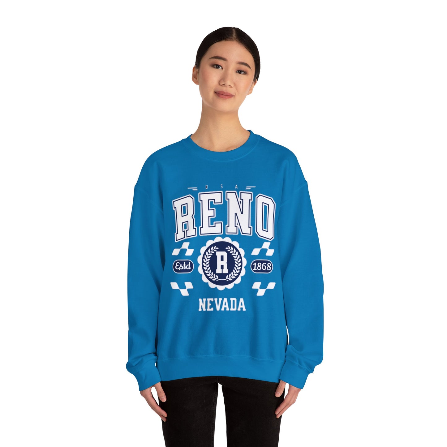 Vintage Reno Nevada Vintage Athletic Sports Design varsity pullover sweater  Crewneck Sweatshirt