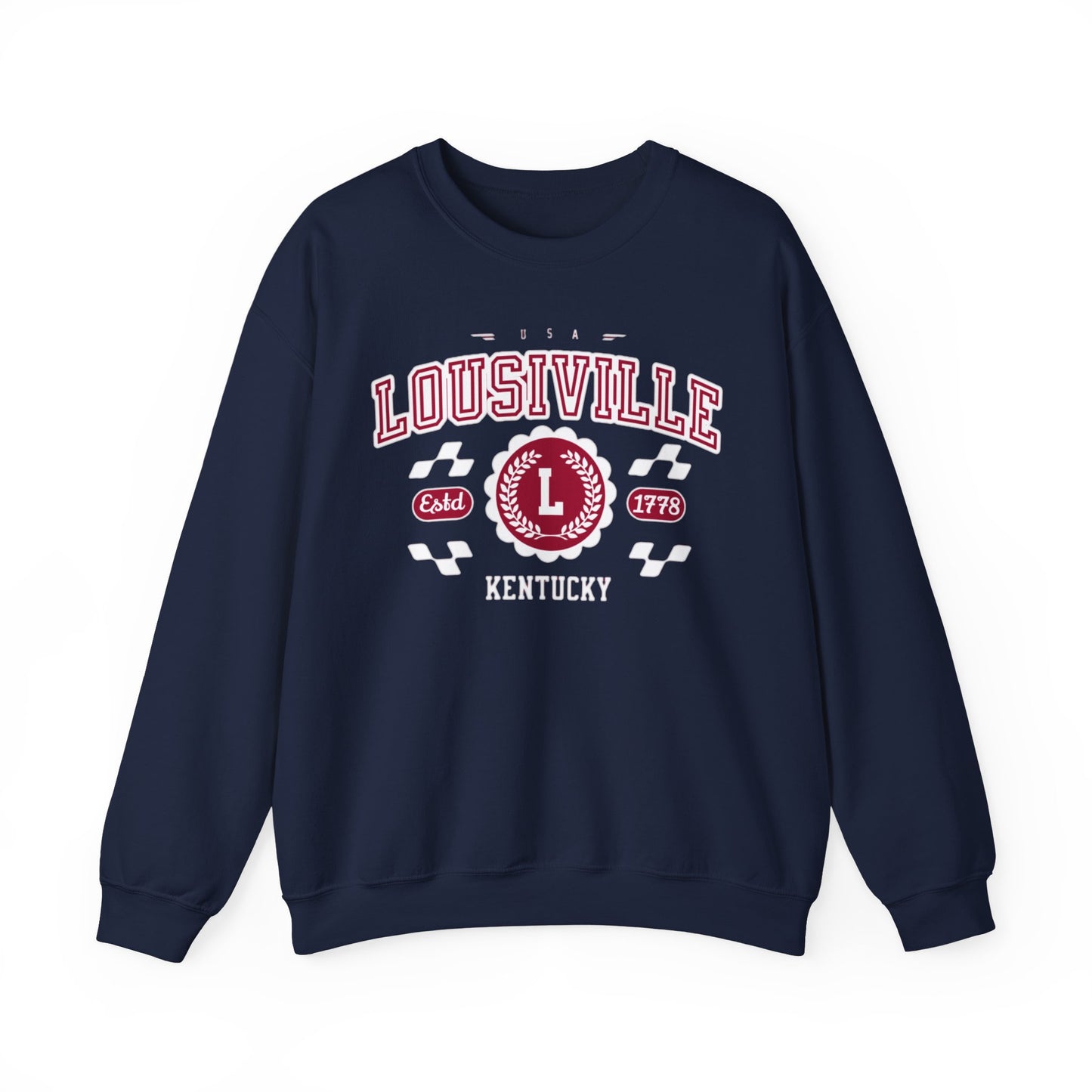 Vintage Louisville Kentucky KY Athletic Sports Design varsity pullover sweater  Crewneck Sweatshirt