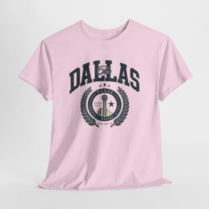 Dallas Heritage Unisex Heavy Cotton Tee, Dallas T-Shirt, Casual Wear, Souvenir Shirt, Vintage Tee, Gift for Texas Lovers