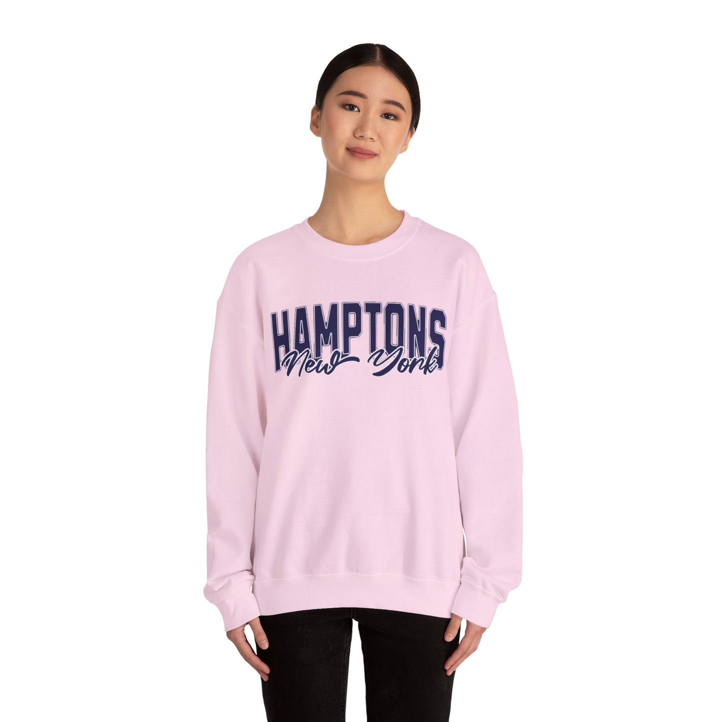 The Hamptons Sweatshirt - Long Island New York Pullover, Faded Vintage Aesthetic Varsity Design