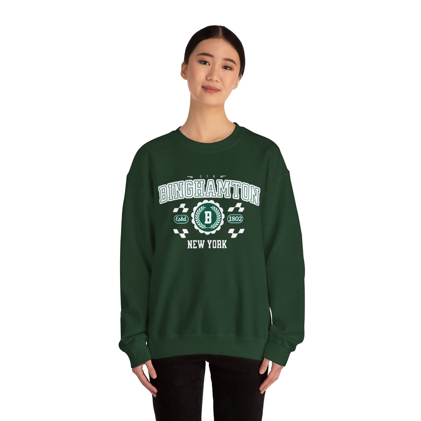 Vintage Binghamton New York Athletic Sports Design Crewneck Sweatshirt