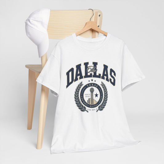 Dallas Heritage Unisex Heavy Cotton Tee, Dallas T-Shirt, Casual Wear, Souvenir Shirt, Vintage Tee, Gift for Texas Lovers