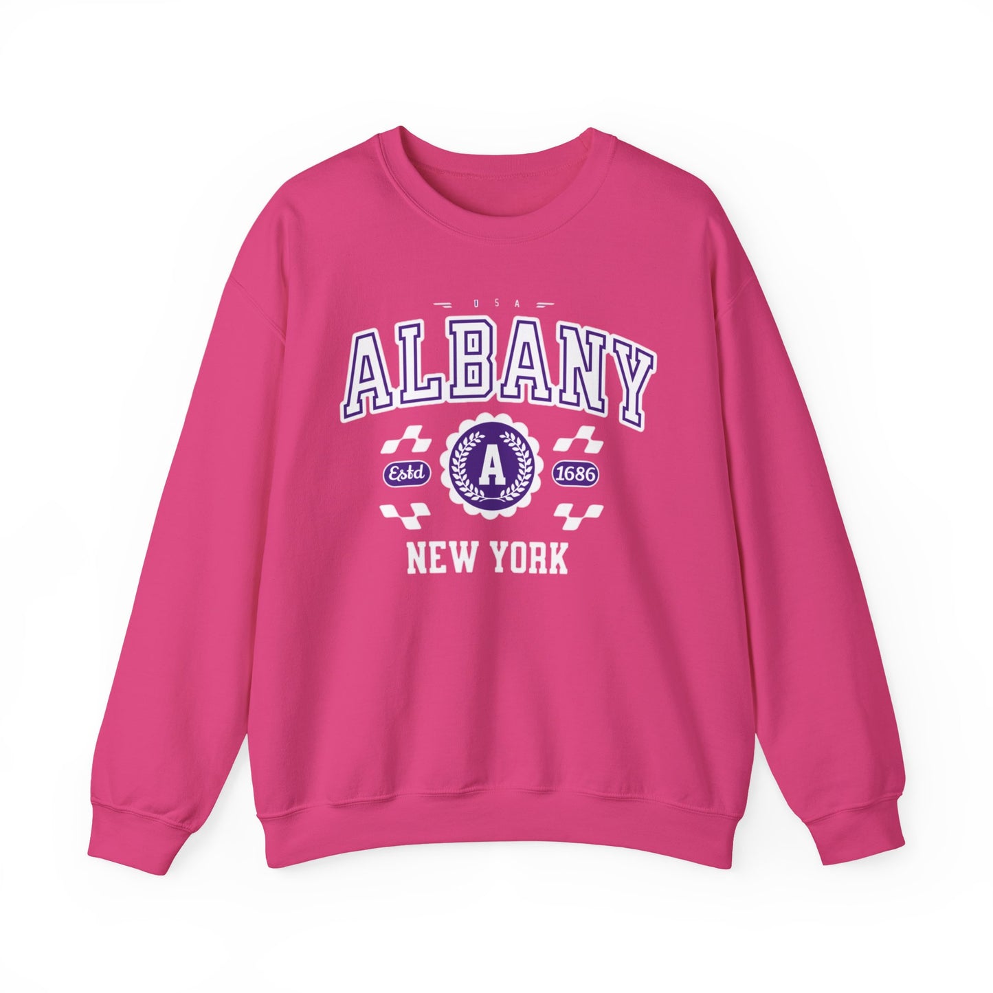 Vintage Albany New York Athletic Sports Design Crewneck Sweatshirt