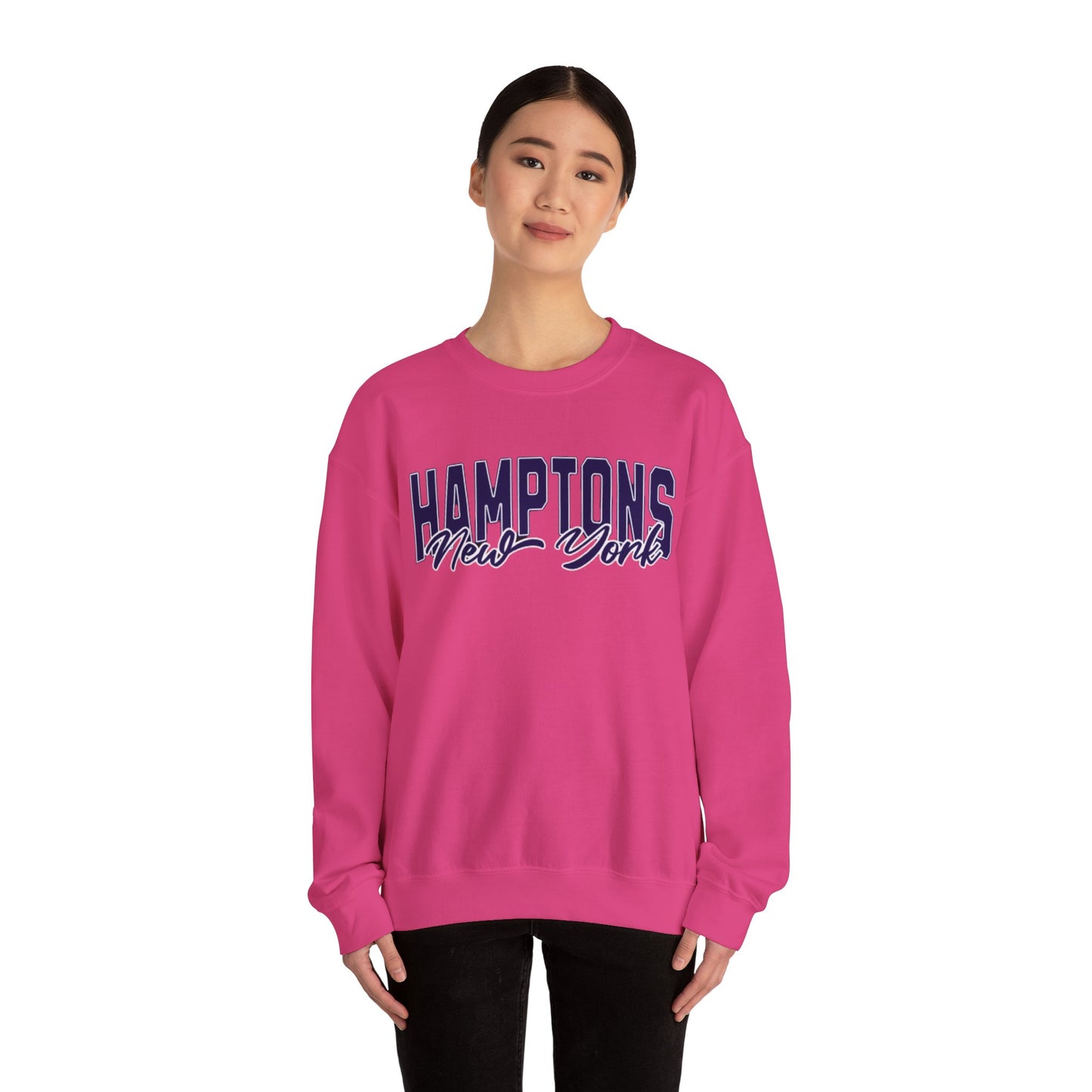 The Hamptons Sweatshirt - Long Island New York Pullover, Faded Vintage Aesthetic Varsity Design