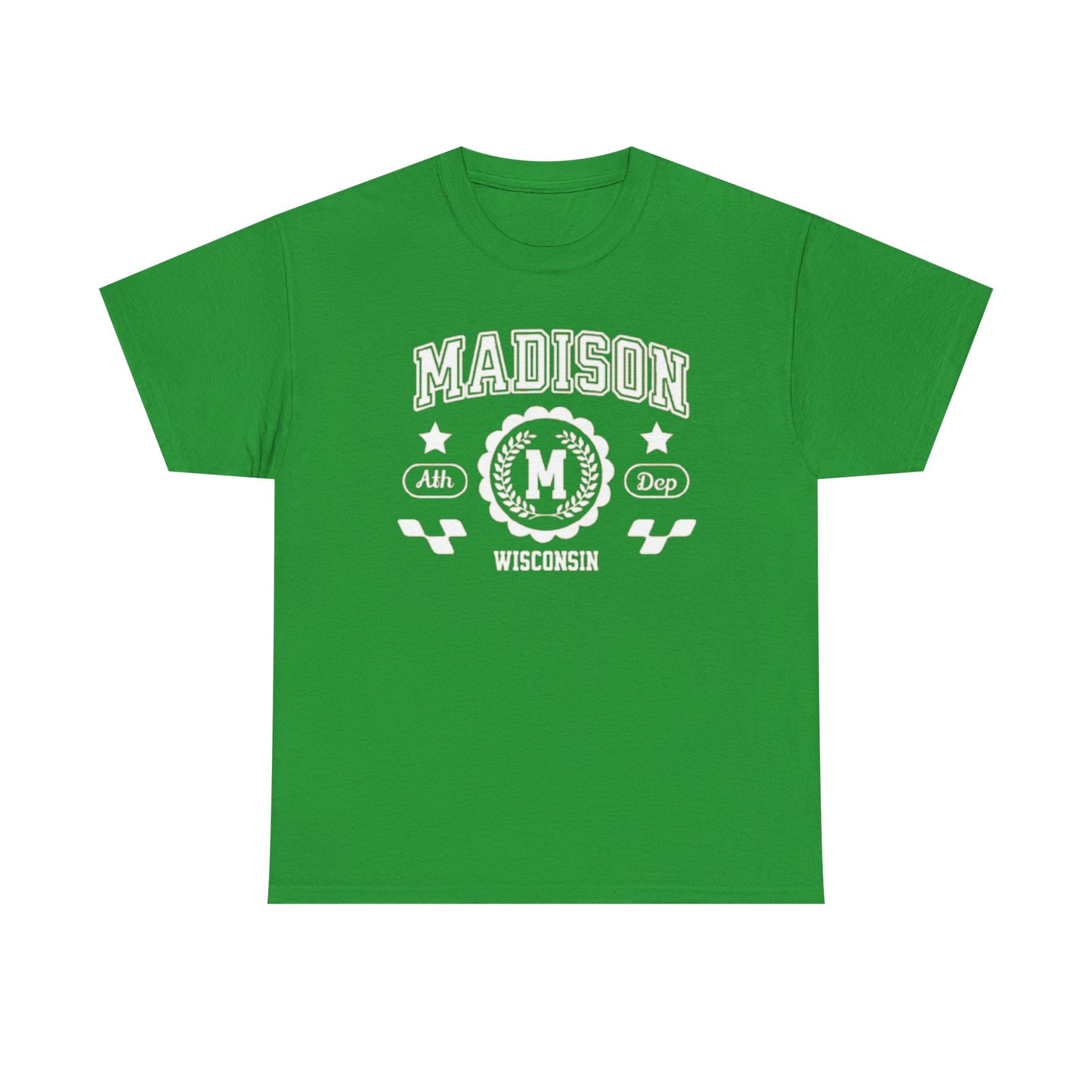 WI Vintage Athletic Sports Design Cotton Tee Madison Wisconsin T-Shirt