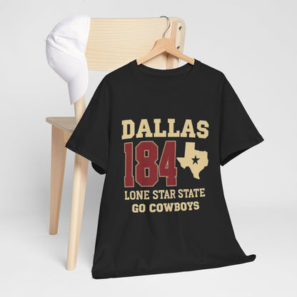 Dallas Cowboys Heavy Cotton Tee, Unisex T-Shirt, Sports Fan Shirt, Texas Gift, Lone Star State Apparel, Team Spirit Wear