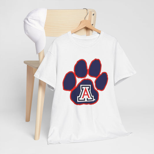 Urban Legend Arizona Wild Paw White T-Shirt | Blue and Red College Streetwear for Game Day