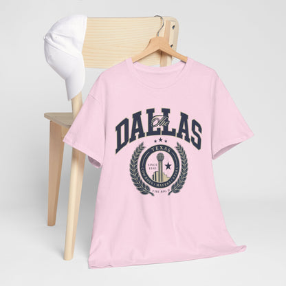 Dallas Heritage Unisex Heavy Cotton Tee, Dallas T-Shirt, Casual Wear, Souvenir Shirt, Vintage Tee, Gift for Texas Lovers