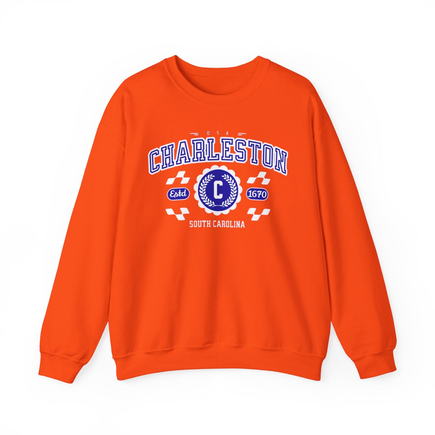 Vintage Charleston South Carolina SC Athletic Sports Design Crewneck Sweatshirt