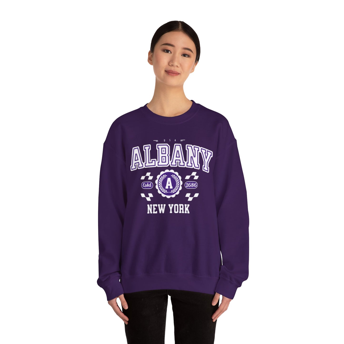 Vintage Albany New York Athletic Sports Design Crewneck Sweatshirt
