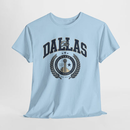 Dallas Heritage Unisex Heavy Cotton Tee, Dallas T-Shirt, Casual Wear, Souvenir Shirt, Vintage Tee, Gift for Texas Lovers