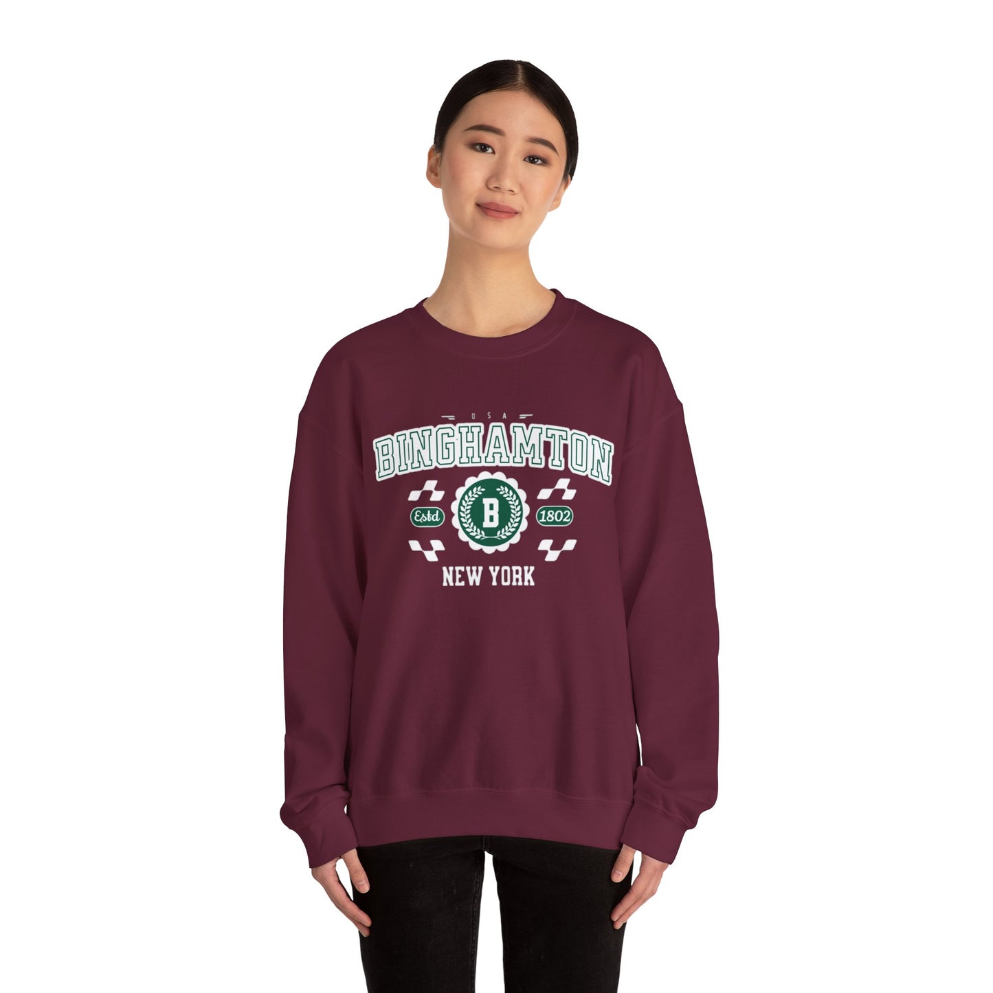 Vintage Binghamton New York Athletic Sports Design Crewneck Sweatshirt