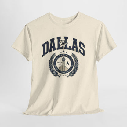 Dallas Heritage Unisex Heavy Cotton Tee, Dallas T-Shirt, Casual Wear, Souvenir Shirt, Vintage Tee, Gift for Texas Lovers