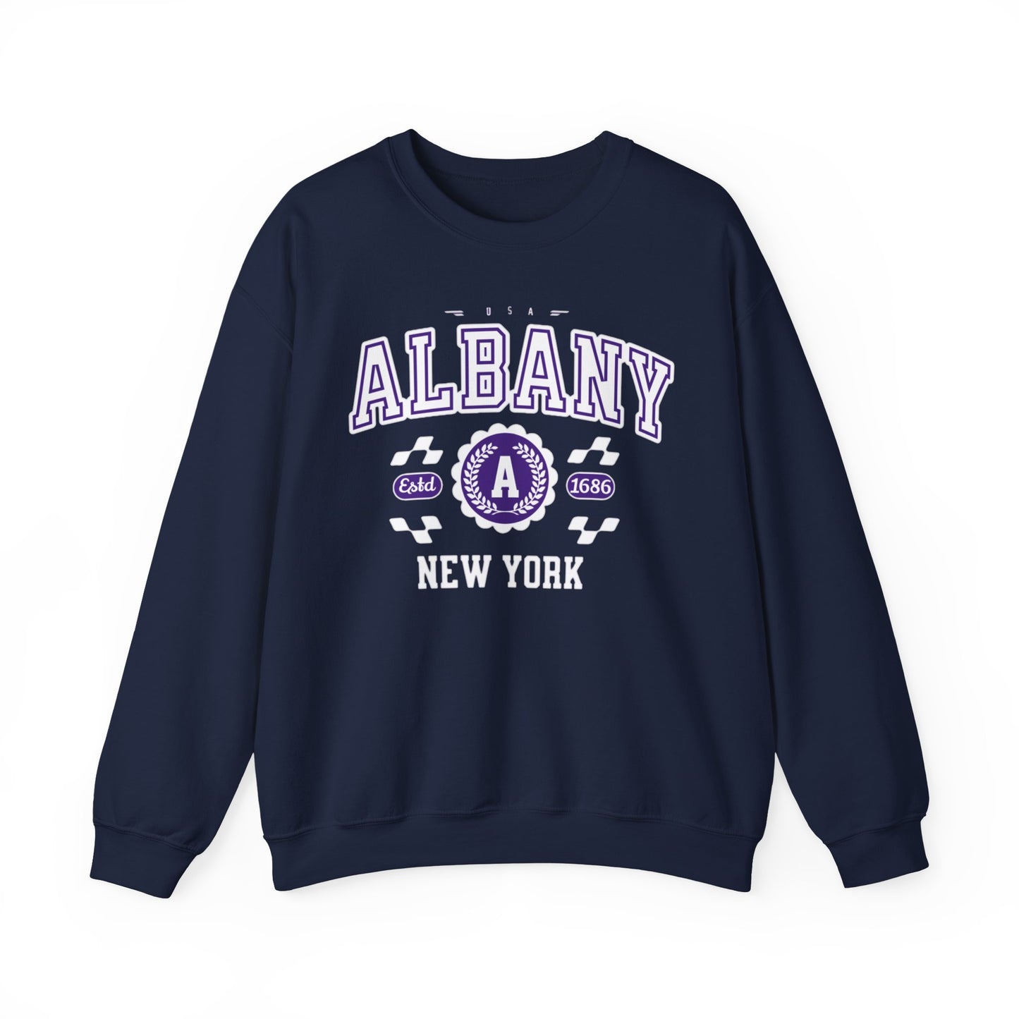 Vintage Albany New York Athletic Sports Design Crewneck Sweatshirt