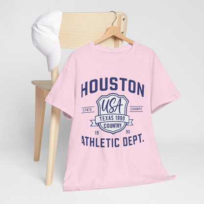 Vintage Houston Athletic Dept. Tee, Unisex Cotton Shirt, Graphic Tee, Gift for Sports Lovers, Casual Wear