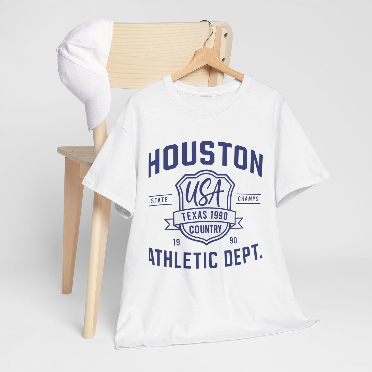 Vintage Houston Athletic Dept. Tee, Unisex Cotton Shirt, Graphic Tee, Gift for Sports Lovers, Casual Wear