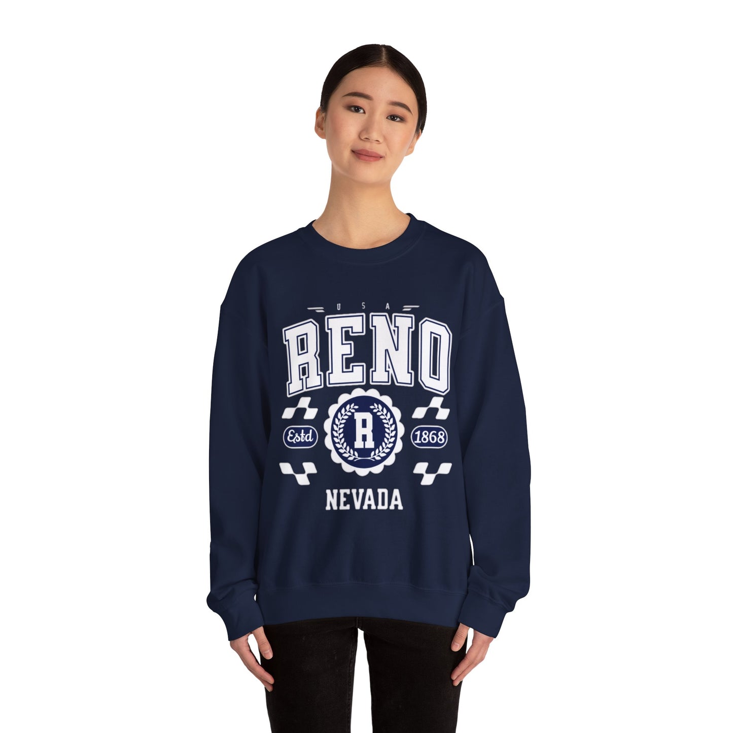 Vintage Reno Nevada Vintage Athletic Sports Design varsity pullover sweater  Crewneck Sweatshirt