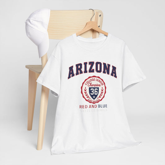 Arizona Crimson and Gold College League Vintage T-Shirt – Unisex Sports Fan Tee for Game Day and Everyday Style