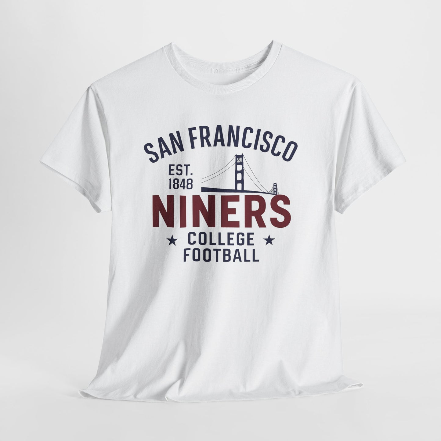 San Francisco Niners Football Tee, Unisex Cotton T-Shirt, Vintage College Style, Game Day Shirt, Sports Fan Apparel, Gift for Him/Her