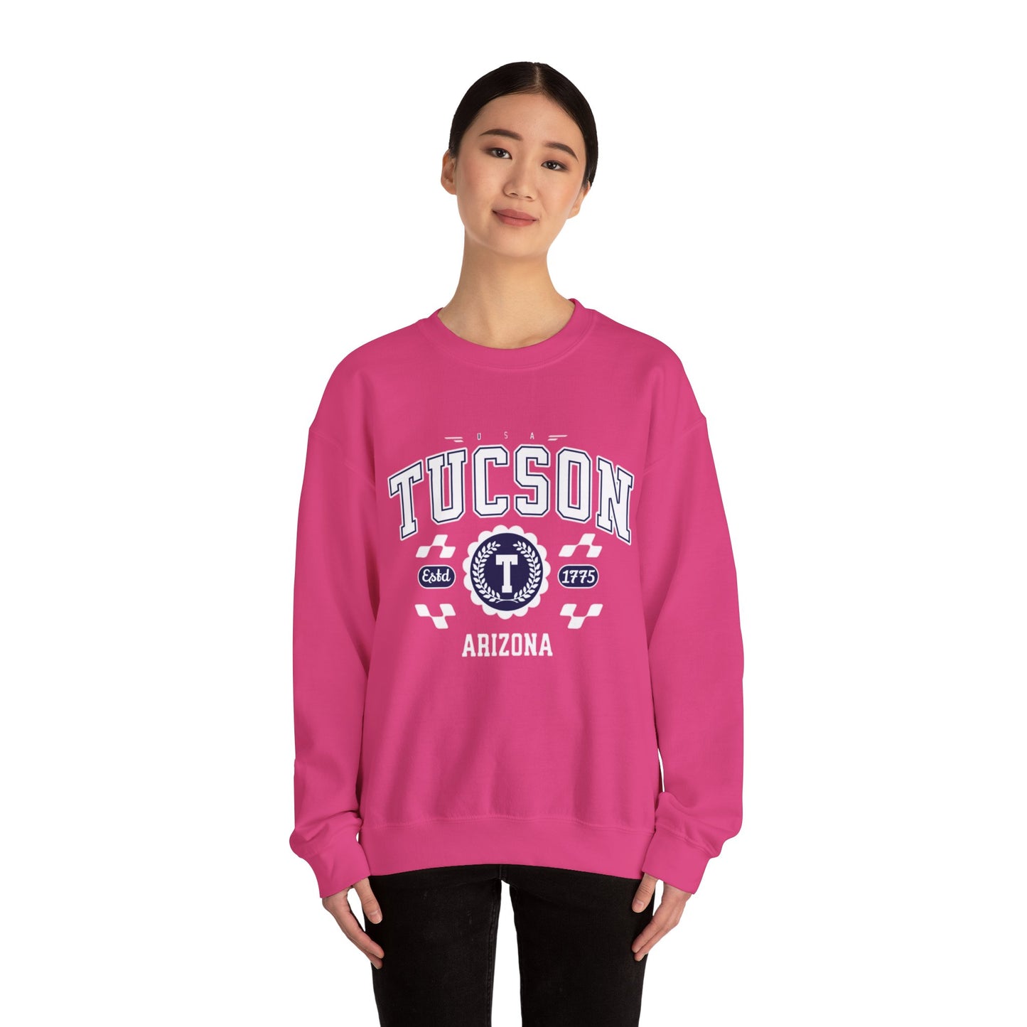 Vintage Tucson Arizona AZ Athletic Sports Design varsity pullover sweater  Crewneck Sweatshirt