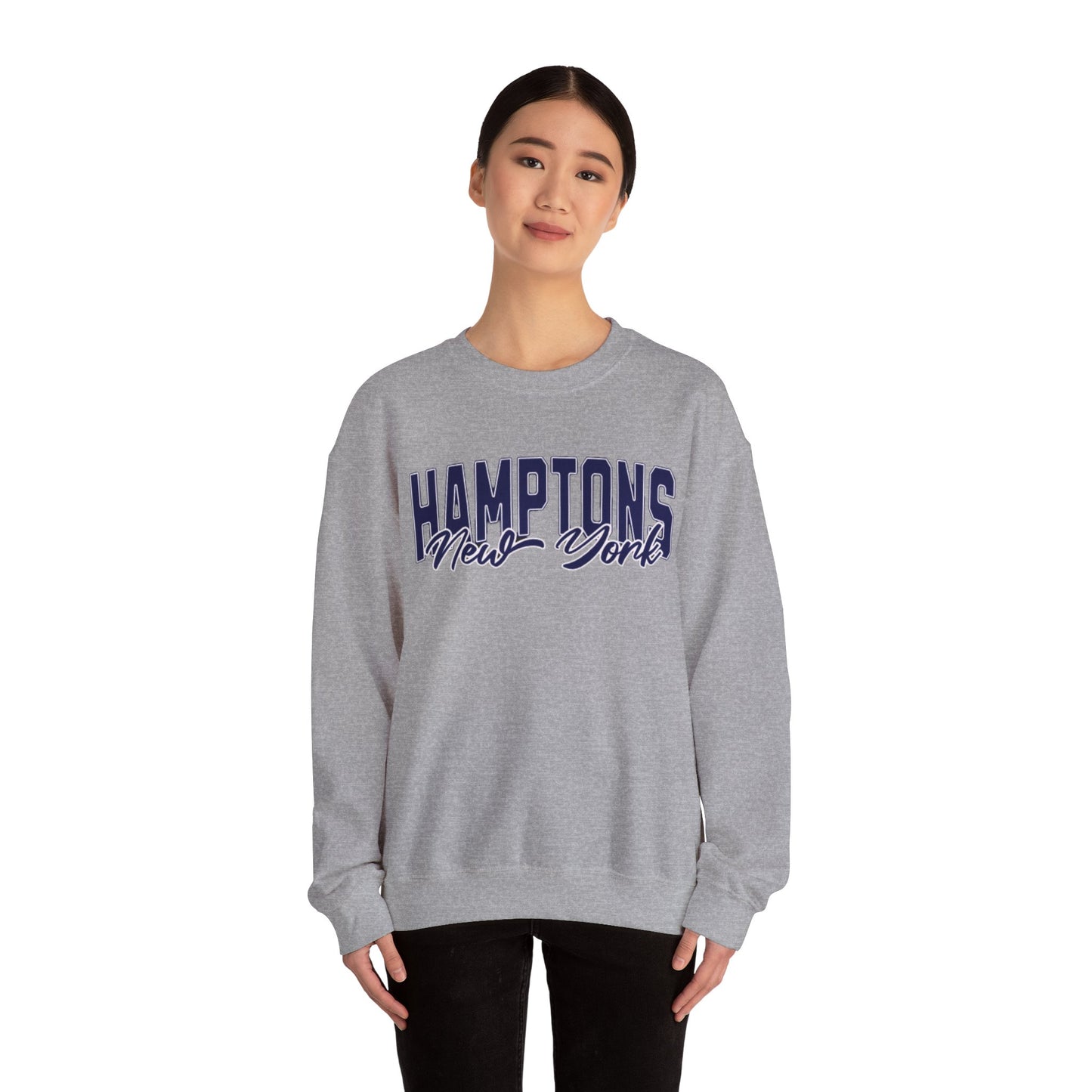 The Hamptons Sweatshirt - Long Island New York Pullover, Faded Vintage Aesthetic Varsity Design