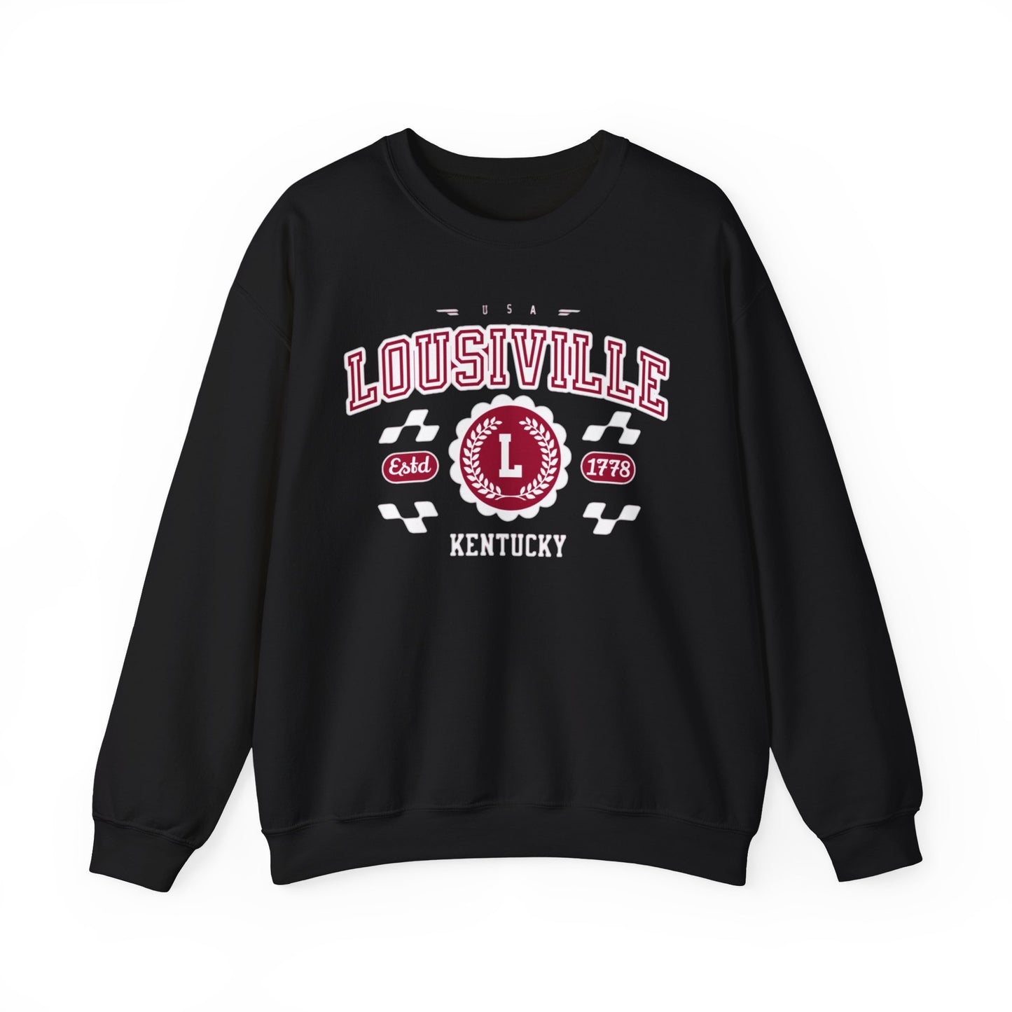 Vintage Louisville Kentucky KY Athletic Sports Design varsity pullover sweater  Crewneck Sweatshirt