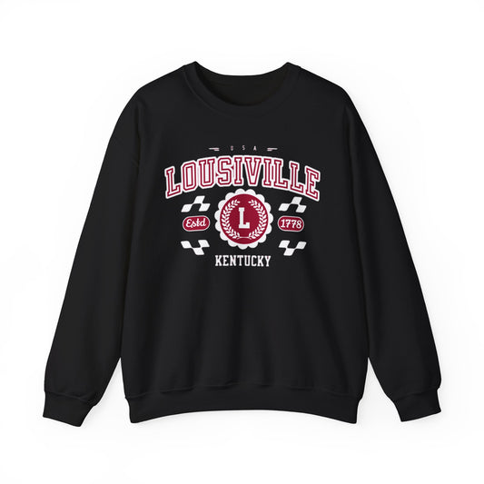 Vintage Louisville Kentucky KY Athletic Sports Design varsity pullover sweater  Crewneck Sweatshirt