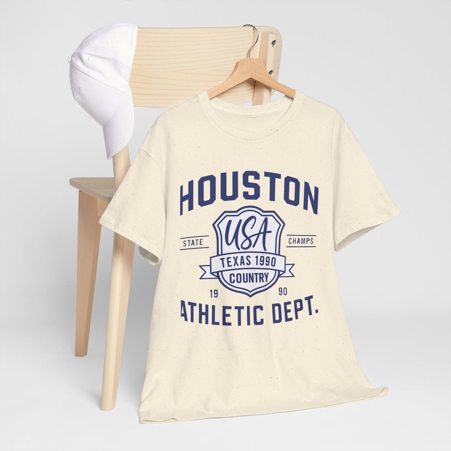 Vintage Houston Athletic Dept. Tee, Unisex Cotton Shirt, Graphic Tee, Gift for Sports Lovers, Casual Wear