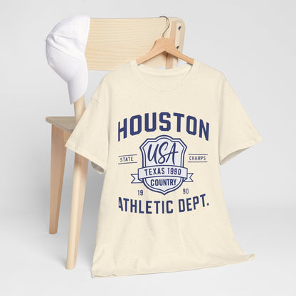 Vintage Houston Athletic Dept. Tee, Unisex Cotton Shirt, Graphic Tee, Gift for Sports Lovers, Casual Wear
