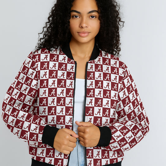 Alabama Crimson Tide Fleece Bomber Jacket – College Football Streetwear Style
