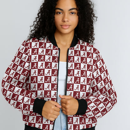Alabama Crimson Tide Fleece Bomber Jacket – College Football Streetwear Style
