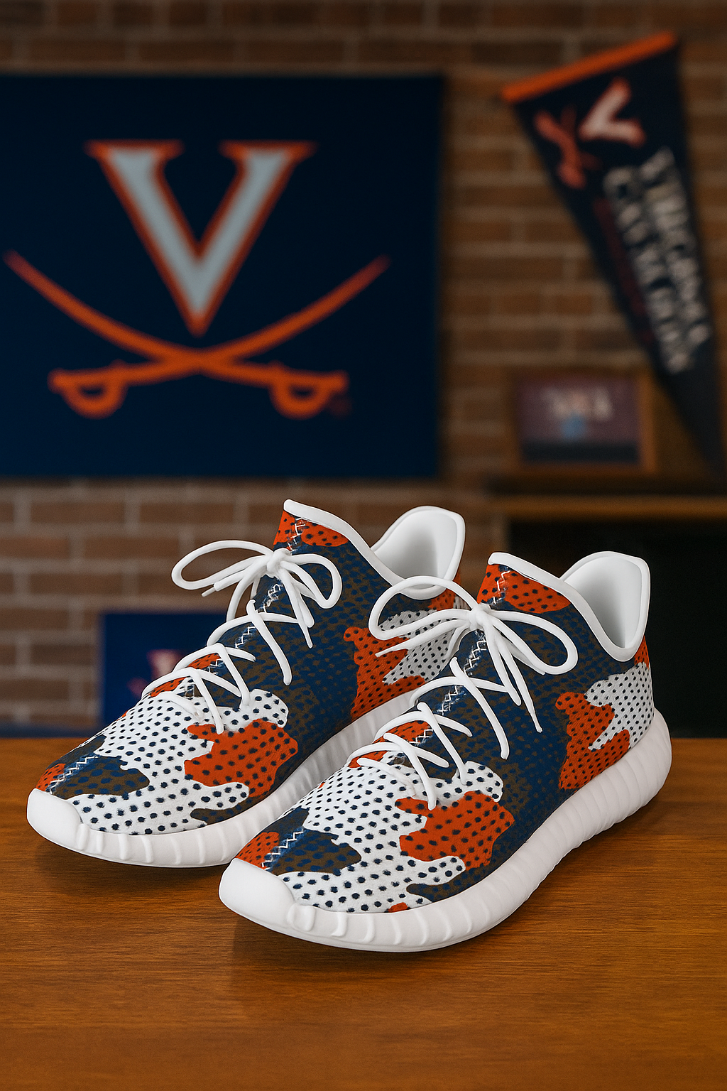 Urban Legend Virginia Cavaliers Navy Orange White Camo Coconut Sneakers Shoes