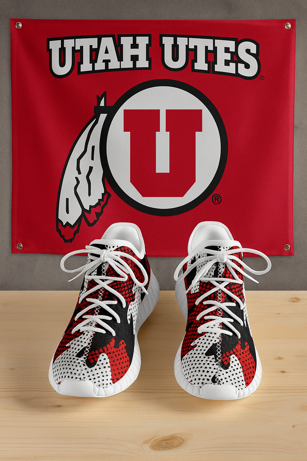 Urban Legend Utah Utes Red Black White Camo Coconut Sneakers Shoes