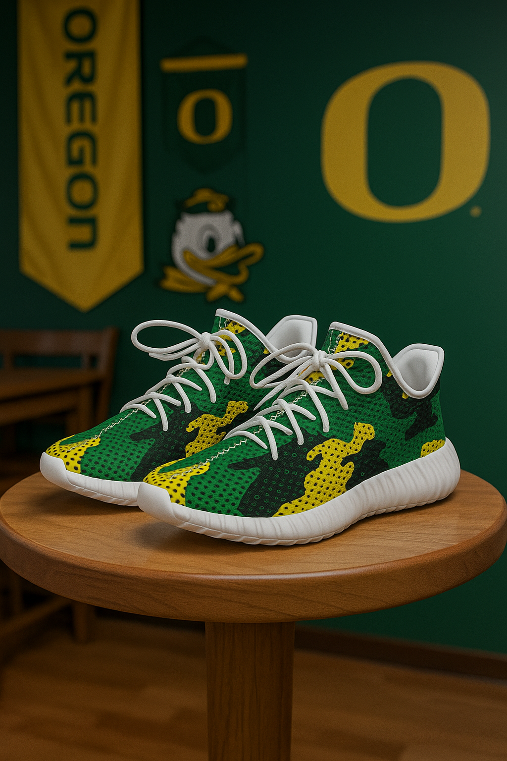 Urban Legend Oregon Ducks Green Yellow White Camo Coconut Sneakers Shoes