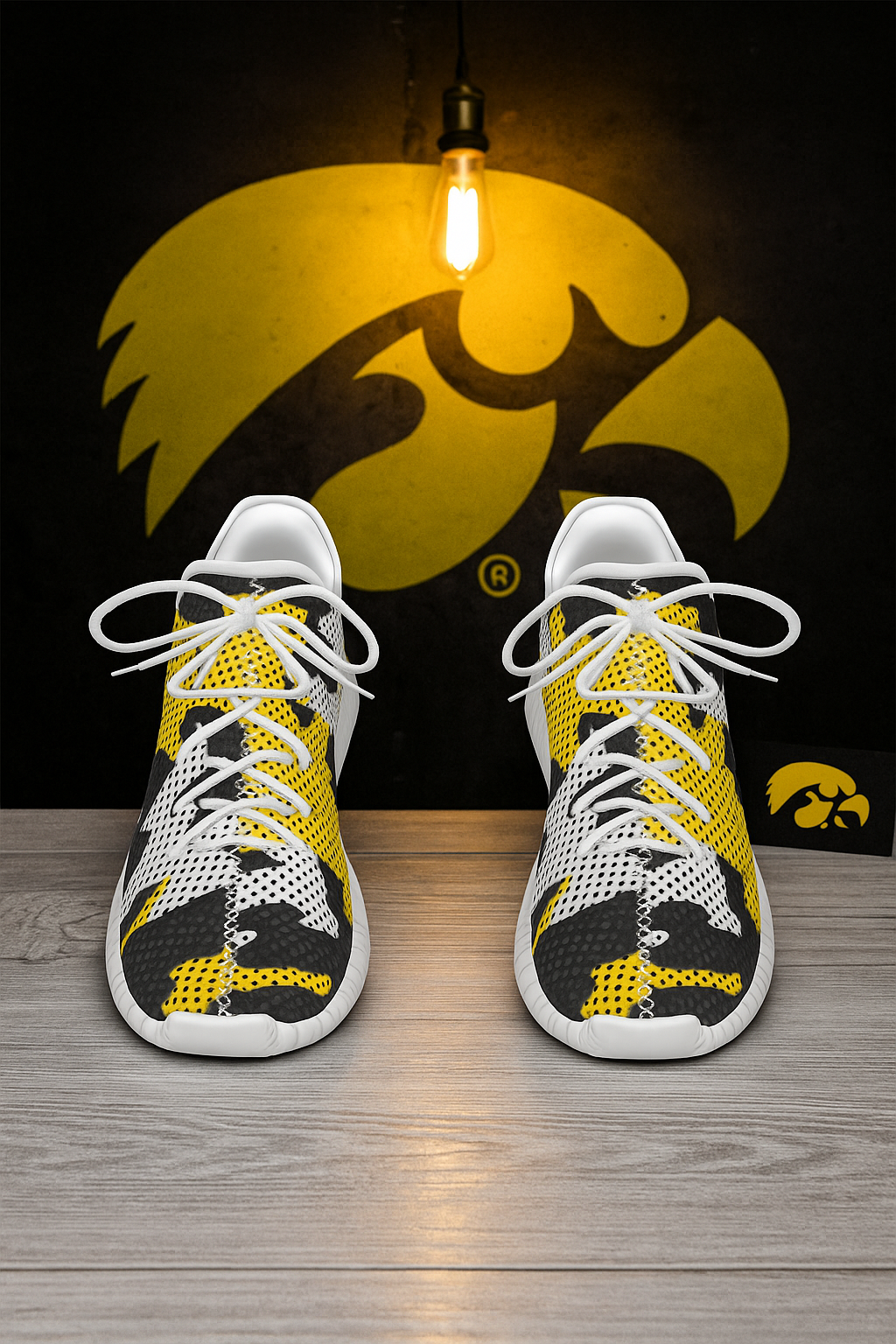 Urban Legend Iowa Hawkeyes Black Gold White Camo Coconut Sneakers Shoes