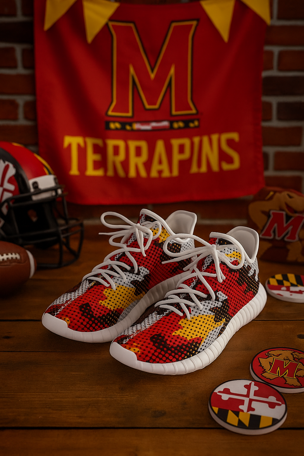 Urban Legend Maryland Terrapins Red Black Gold White Camo Coconut Sneakers Shoes