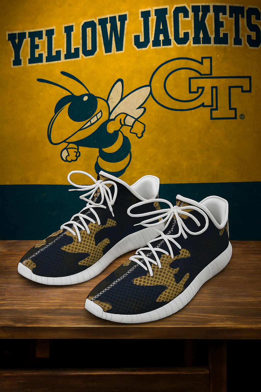 Urban Legend Georgia Yellow Jackets Gold Black White Camo Coconut Sneakers Shoes