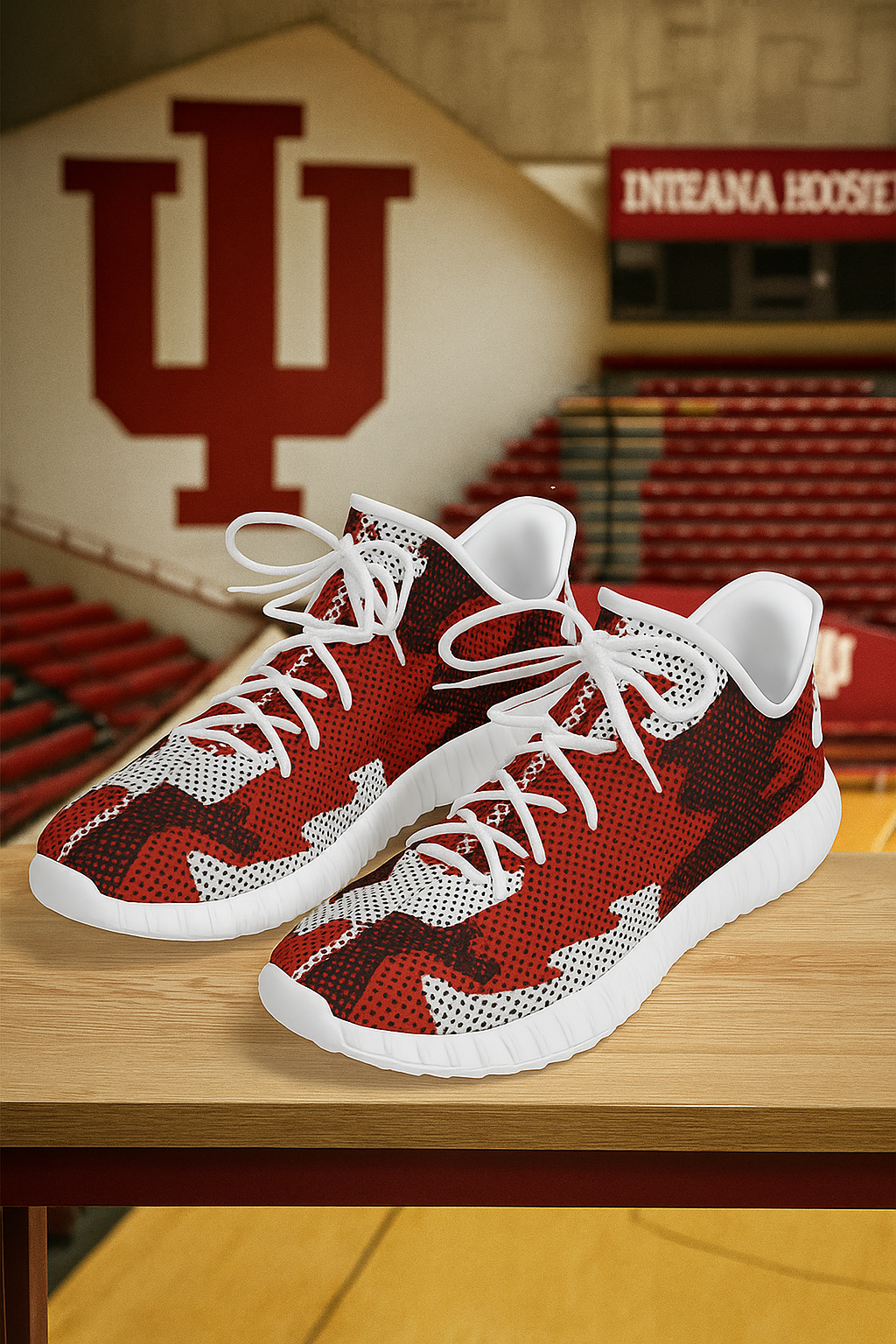 Urban Legend Indiana Bloomington Hoosiers Crimson White Gray Camo Coconut Sneakers Shoes