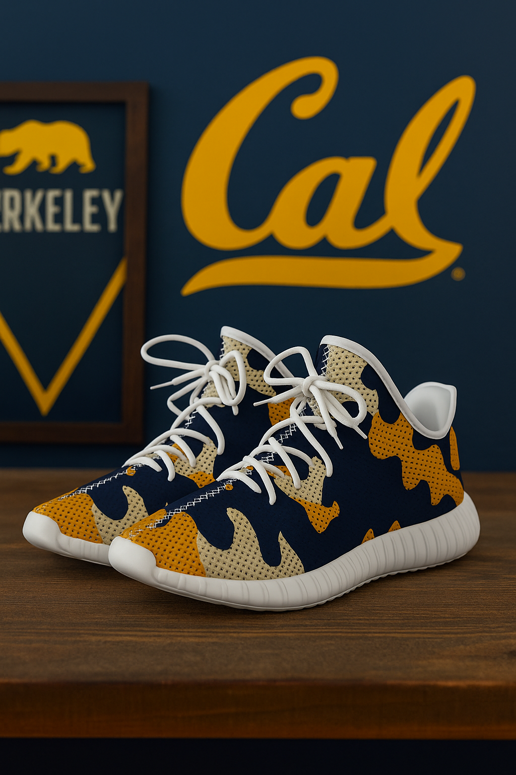 Urban Legend California UC Berkeley Golden Bears Navy Gold White Camo Coconut Sneakers