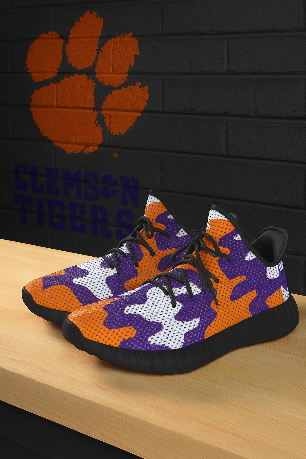 Urban Legend Clemson Tigers Orange Purple White Camo Coconut Sneakers Shoes