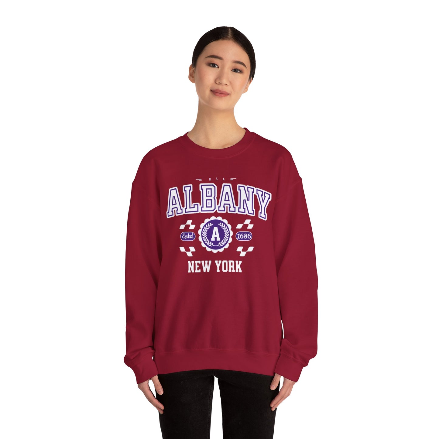 Vintage Albany New York Athletic Sports Design Crewneck Sweatshirt