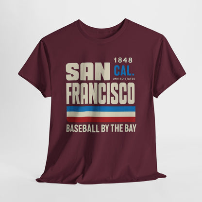 San Francisco Baseball by the Bay Unisex Heavy Cotton Tee, Vintage Graphic Tee, Casual Wear, Gift for Sports Lovers, Summer Outing